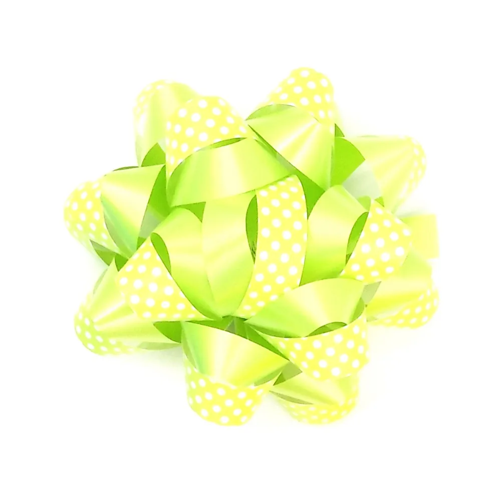 
Polka Dot Pattern Printing Plastic Ribbon Star Bow for Birthday Cake Decoration 