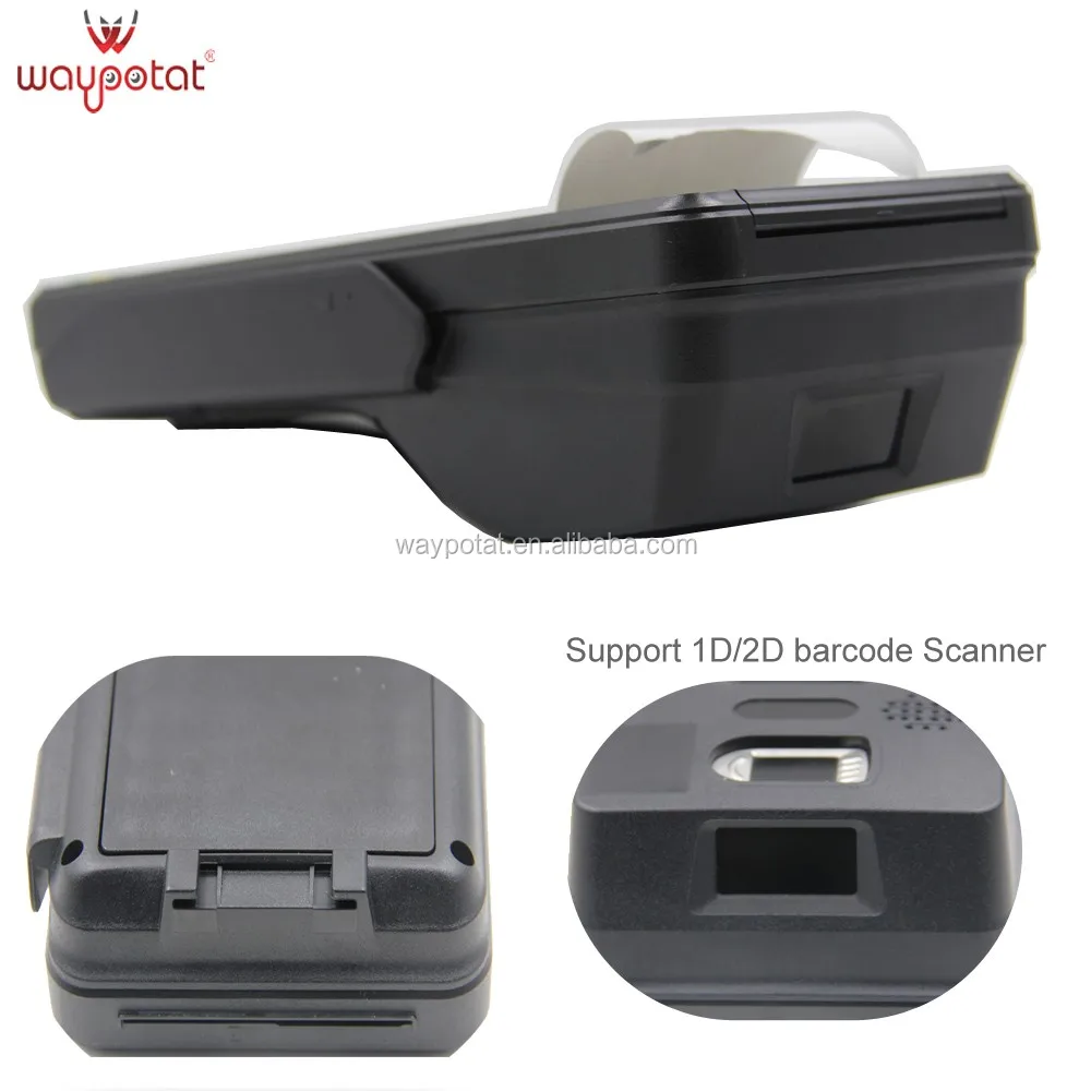 Waypotat latest 4G LTE Android smart pos terminal support fingerprint 2D barcode and EMV certified VPOS3385