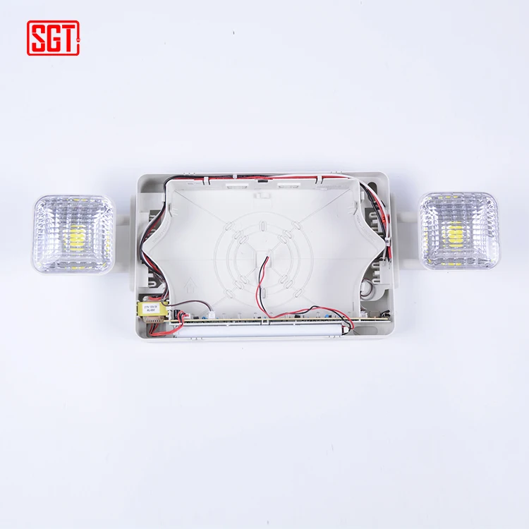 USA market wall mounted fire twin spot rechargeable emergency light led exit light