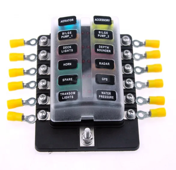 12 Way LED Indicator Blade Fuse Holder