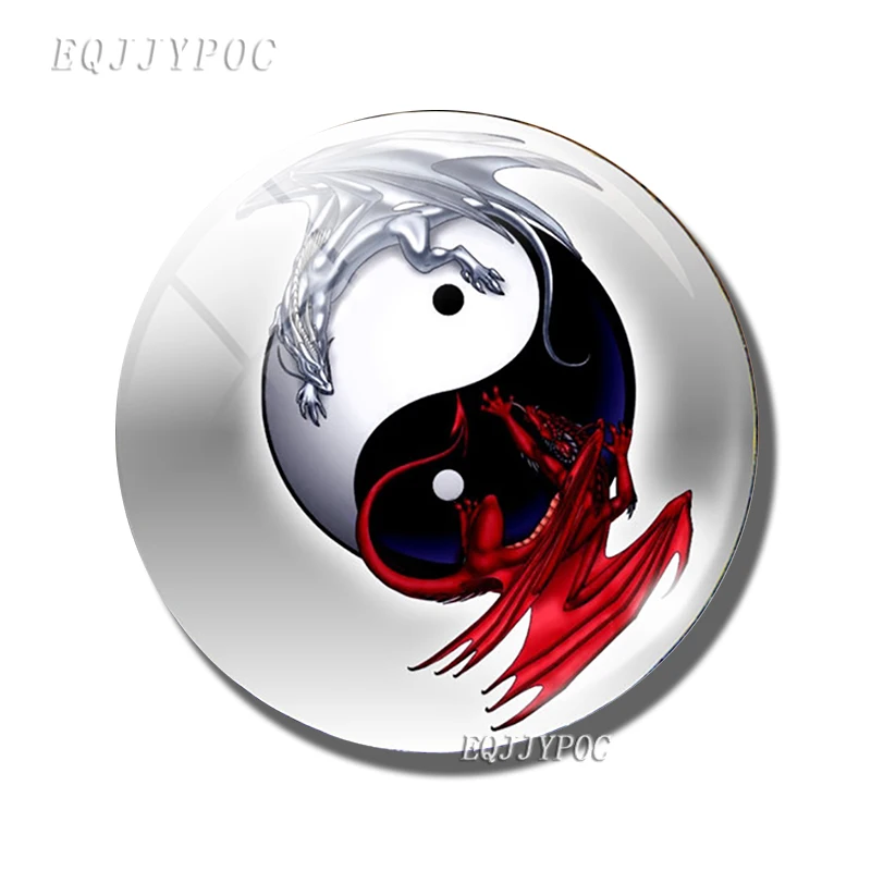 
Art Tai Chi Glass Cabochon Fridge Magnet Yin Yang refrigerator magnets Religious Yoga Refrigerator decoration sticker Home Decor 