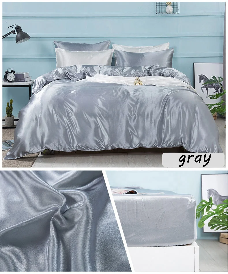 
wholesale 4 piece home silk luxury textile duvet cover bed sheet set bedding 