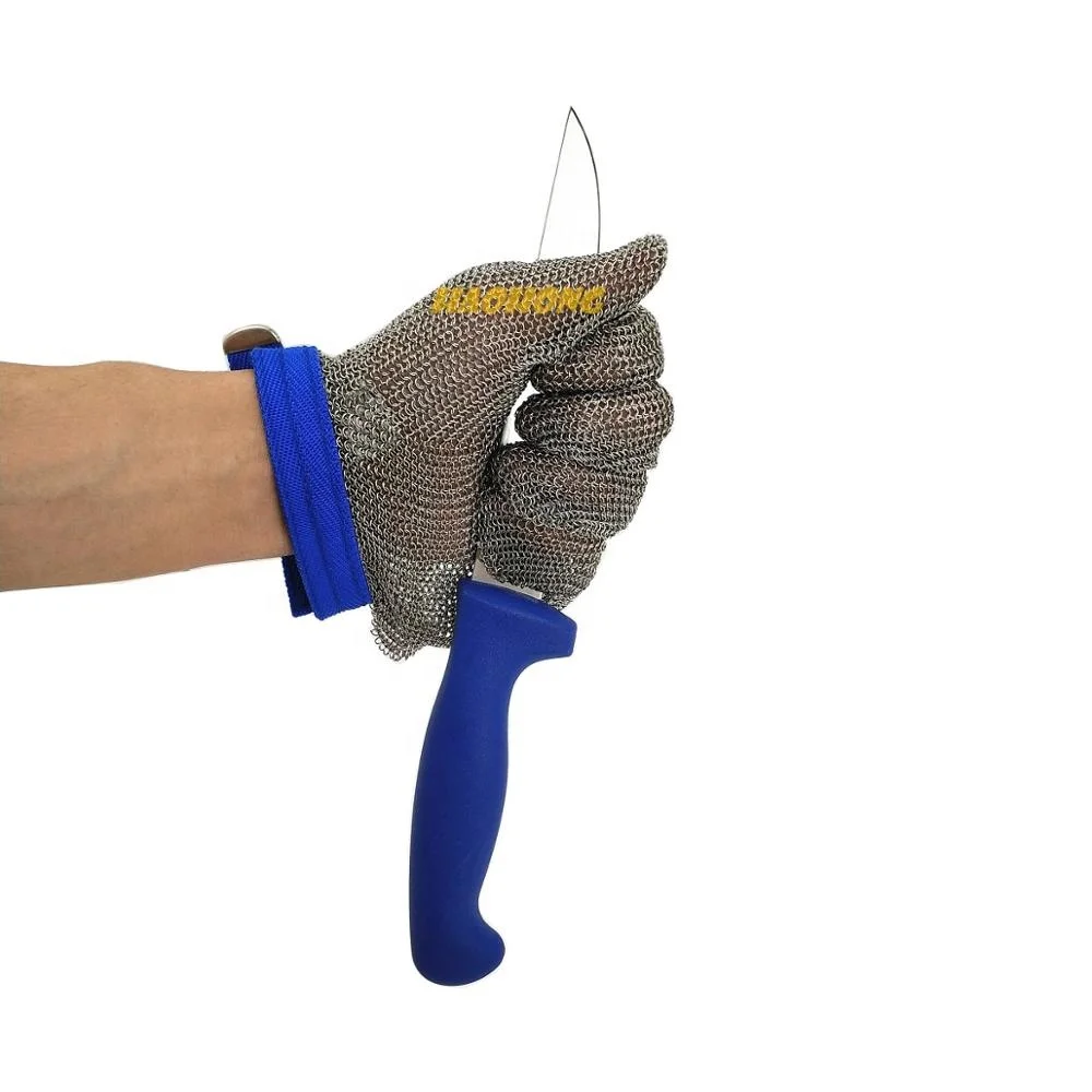 Factory price stainless steel butcher safety work gloves