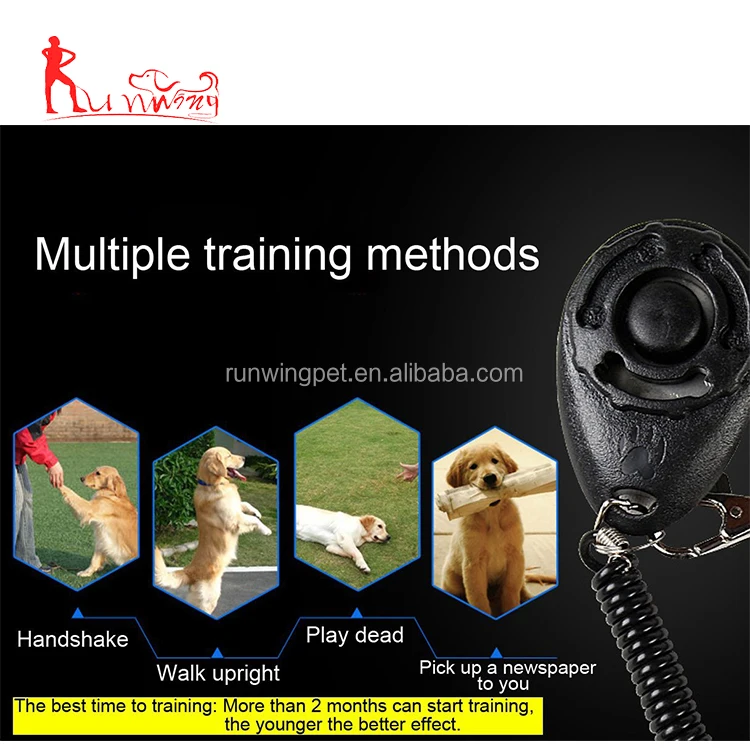 Amazon hot selling pet supplies cute design dog training clicker with paws pattern