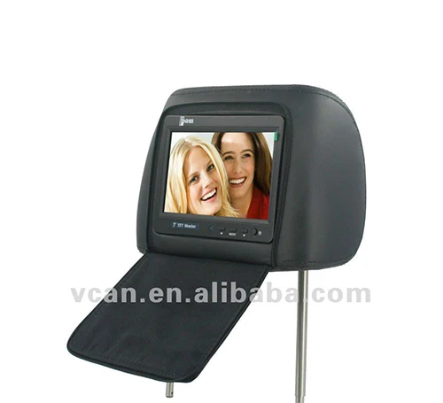 7 inch pillow bag with zipper and LED backlight TM-705H car pillow headrest monitor for dvd player automobile cheapest
