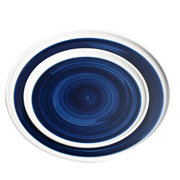 China housewares blue under glazed high grade 32 pcs porcelain dinner set for wedding