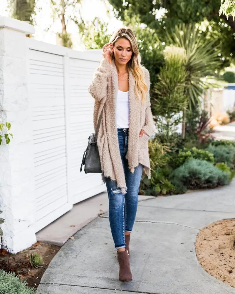 Wholesale 2018 fashion sexy women turn-down collar long sleeve woolen coats (C18734)