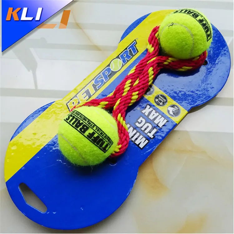 High quality cotton rope chew tennis pet dog toys bouncing ball