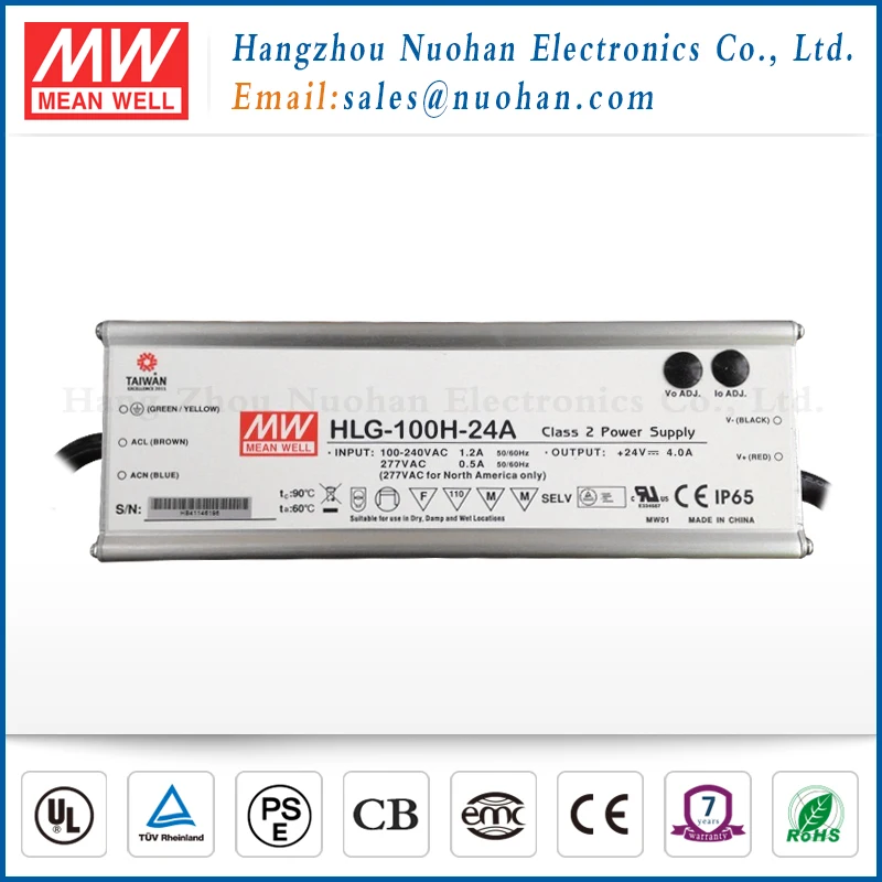Mean well HLG-100H-24 100W 24v dimmable led driver 100w 24v driver