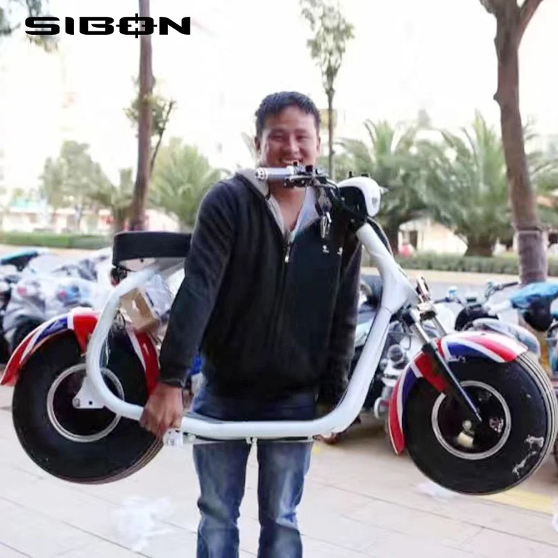 SIBON 48V 800W lithium battery fat tire disc brake electric scooter chopper