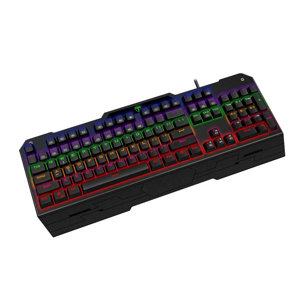 T-Dagger RGB LED Backlit Chroma 104 keys Wired Mechanical Gaming Keyboard With Wrist Rest