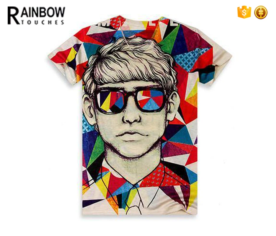 China Factory Wholesale Price Men Colorful 3d Printed t-shirt