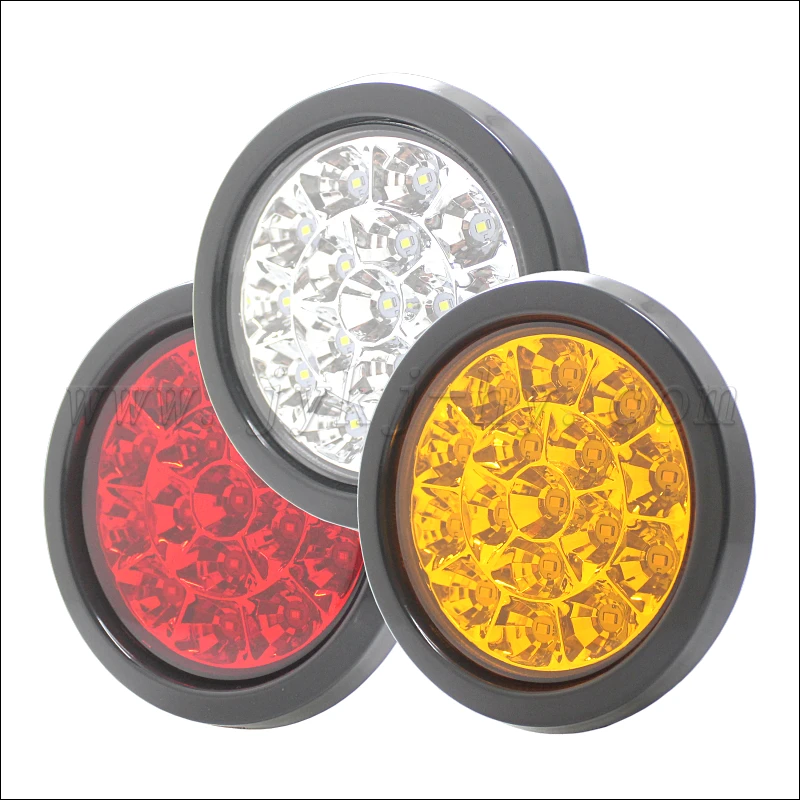 NEW Truck Trailer 16 LED Round Reflector Rear Tail Brake Stop Marker Light Indicator