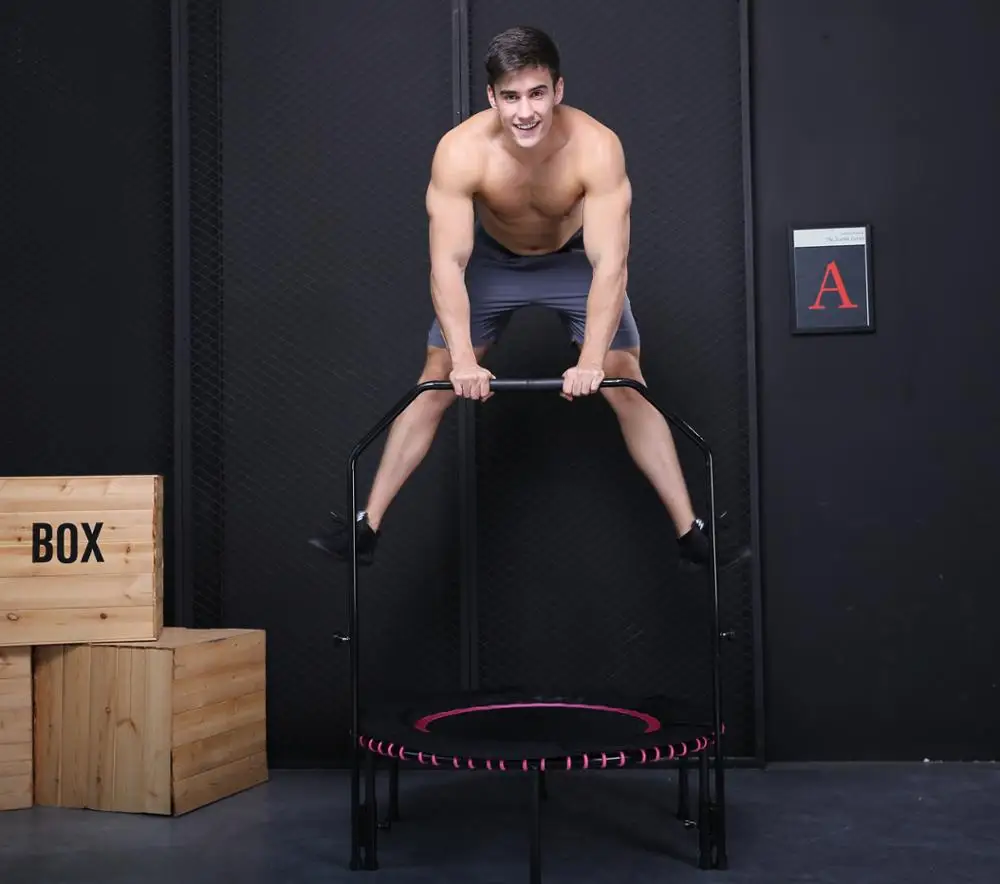 
Colourfull Mini Trampoline, Fitness Rebounder with Adjustable Foam Handle, Exercise Trampoline for Adults Indoor/Garden Workout 