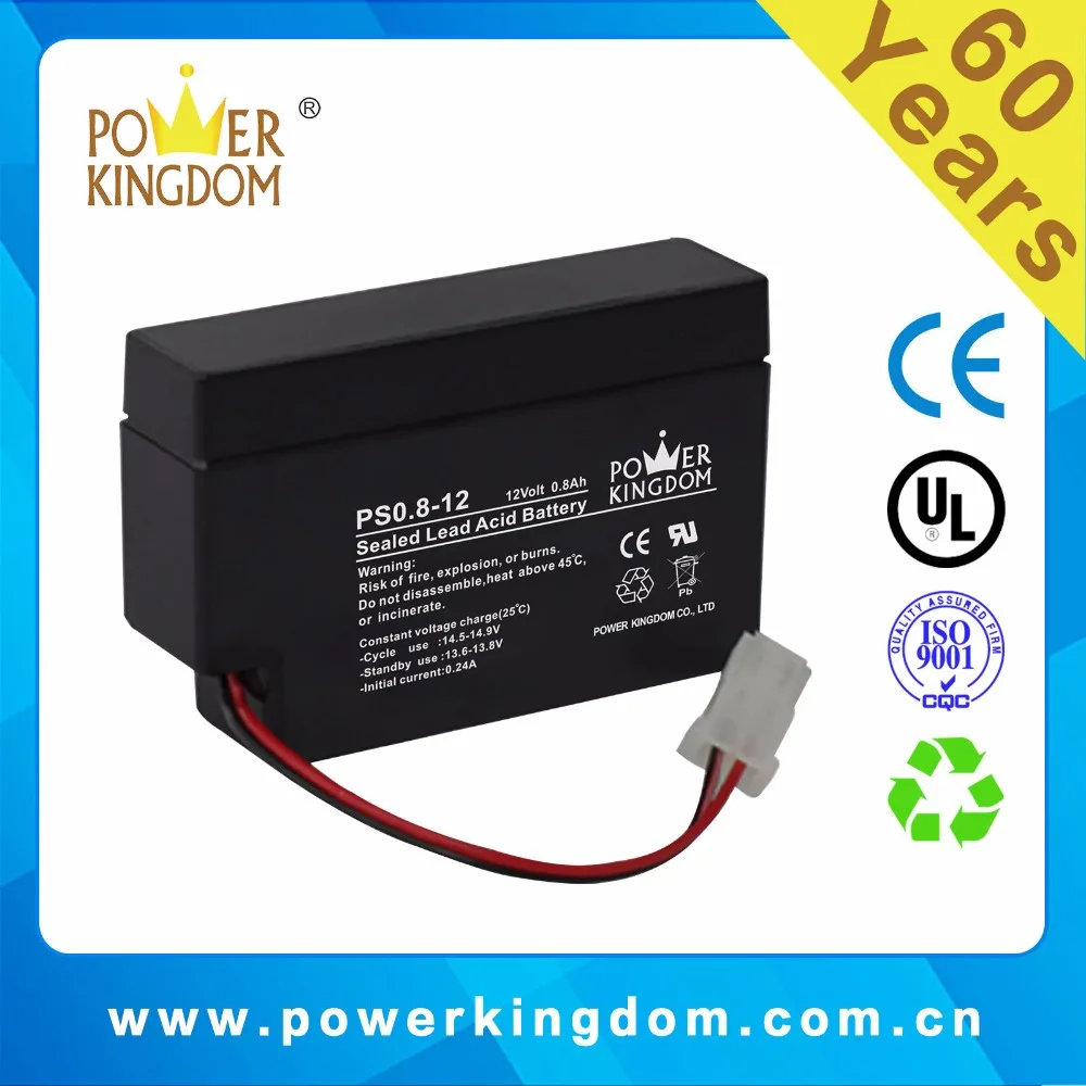 Small 12V 0.8Ah with wire battery UPS Rechargeable Sealed Lead Aicd Battery