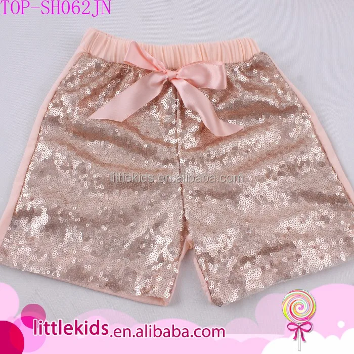 Sparkle Child Model Images Cutie Pie Girls Flare Sequin Party Shorts Wholesale Baby Toddler Children Sequin Shorts With Bow