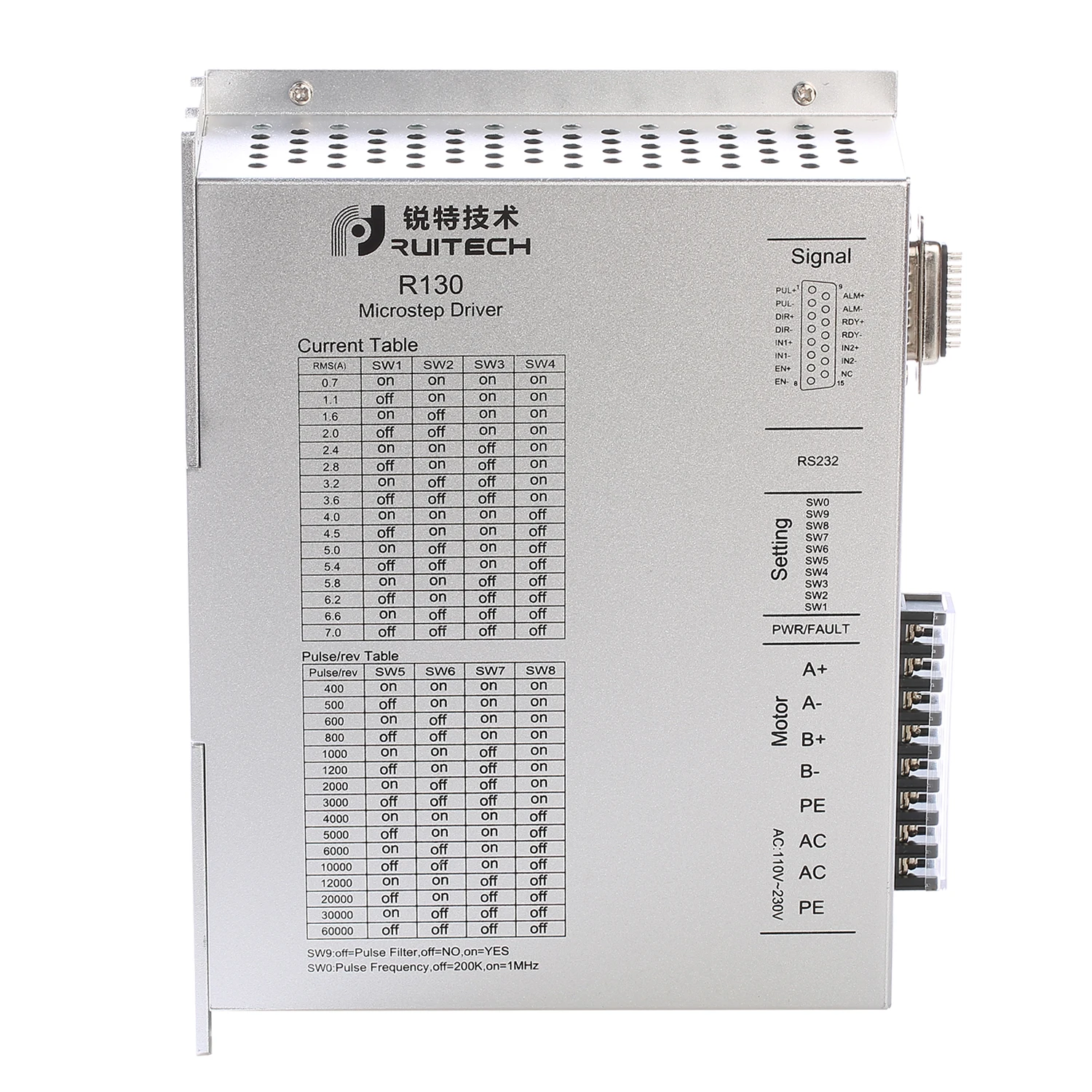 R130 Factory Electric digital motor driver 2 phase 110 - 230VAC stepper motor drive cnc for Nema42,/52  motor