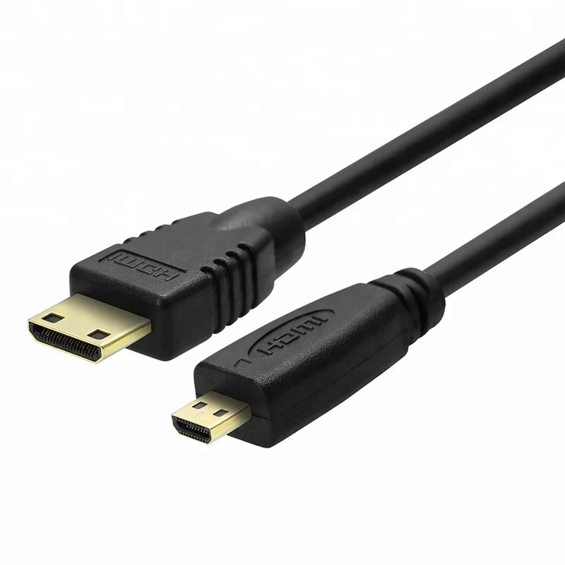 Gold Plated HD 720P 1080P Mini HDMI Male To Micro HDMI Male Video Cable