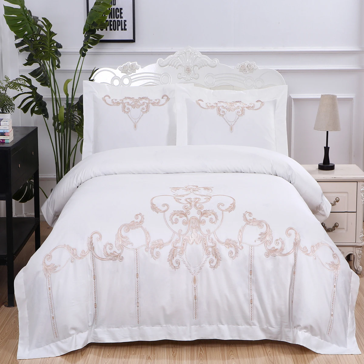 60 S Satin Long-Staple Bedding Set 100%  Cotton Home Beddings Comforter Set Quilt Cover 4 pcs