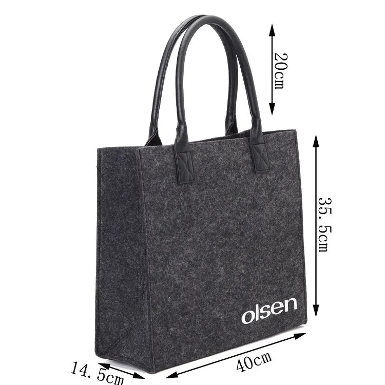 Promotional wholesale with great price felt tote bag