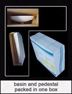 
Save water washdown two piece toilet and full pedestal basin set 