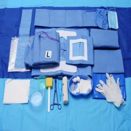 Disposable chest Tube surgical kit for chest surgery drape packs