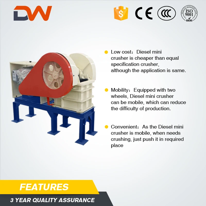 Cheap Small Mini Portable Diesel Engine Movable Mobile Drive Rock Stone Quarry Power Jaw Crusher Machine With Low Price For Sale