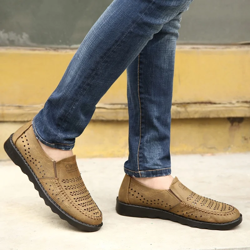 2021 spring breathing antiskid wear-resistance putian shoes mens leather smooth oxfords shoes leather shoes