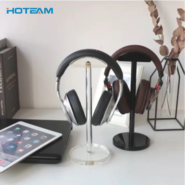 New Arrival Universal Acrylic Earphone Headset Hanger Holder Headphone Desk Display Stand