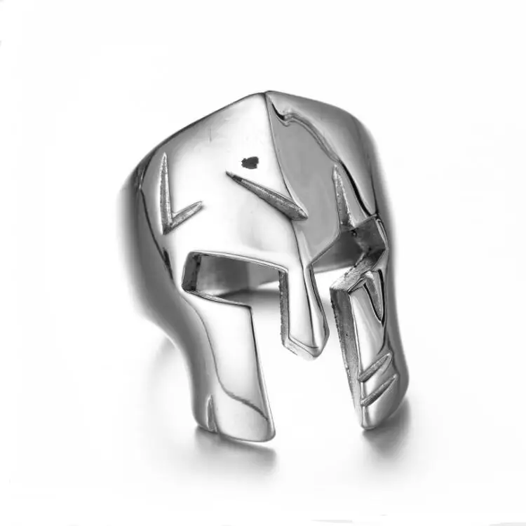 fashion gladiator jewelry stainless steel warrior helmet spartan ring