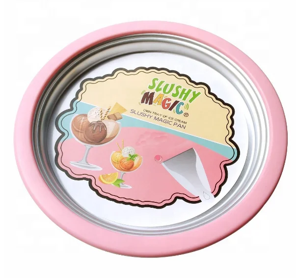 Slushy Magic non-electric Round Ice cream roll maker at home for both adults and children