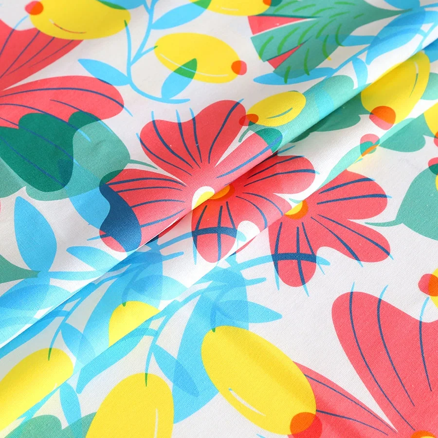 Высококачественная хлопковая льняная ткань с цифровым принтом для платьев