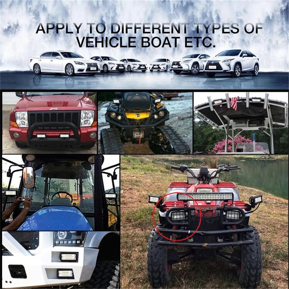 10-30V 5inch 72W square shape led lamp for car, led work lights for jeep offroad light