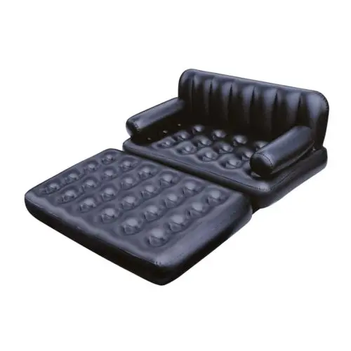 Hot selling fashion soft PVC Two in one Inflatable sofa mattress bed With grab bars