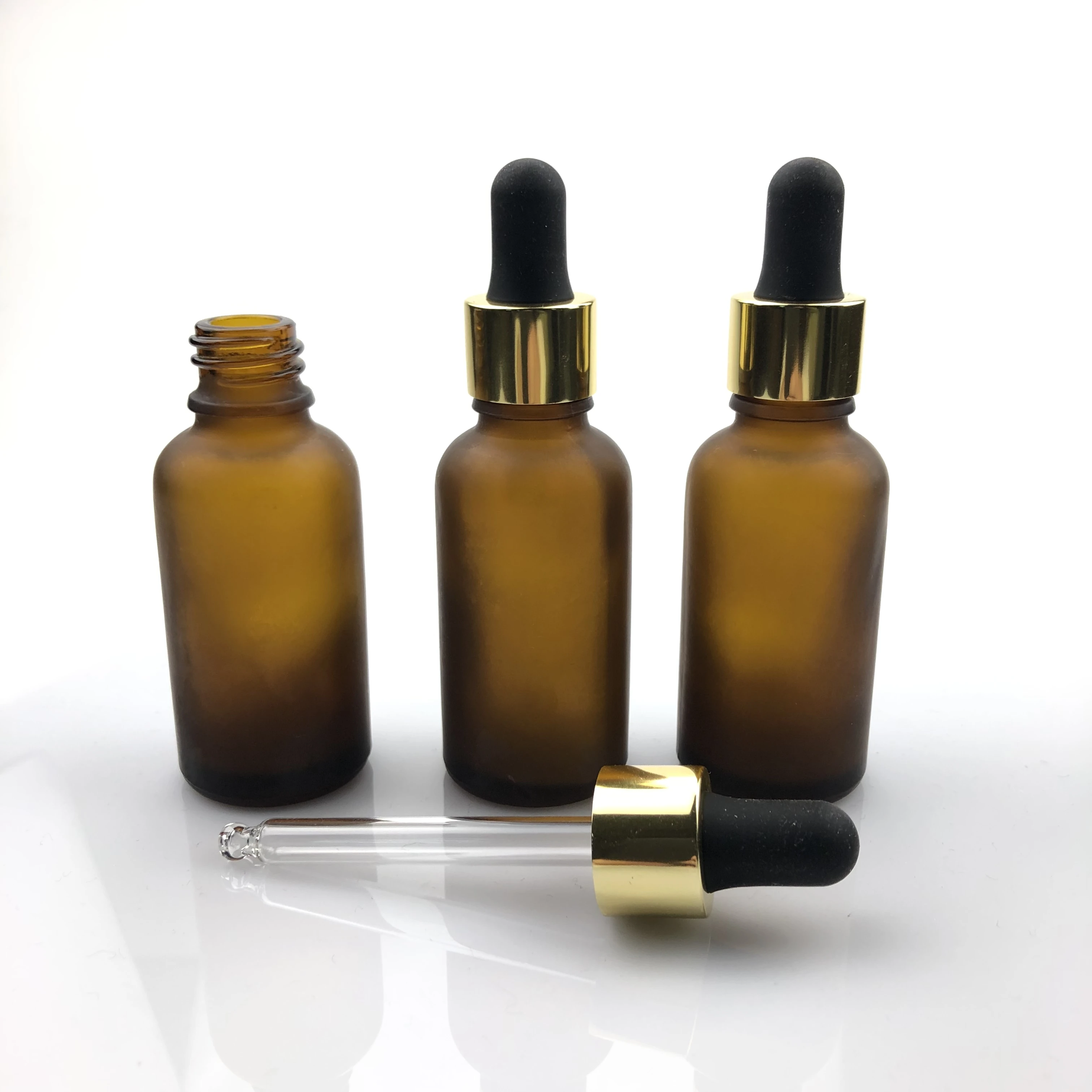 30ml glass amber frosted essential oil drop glass bottle