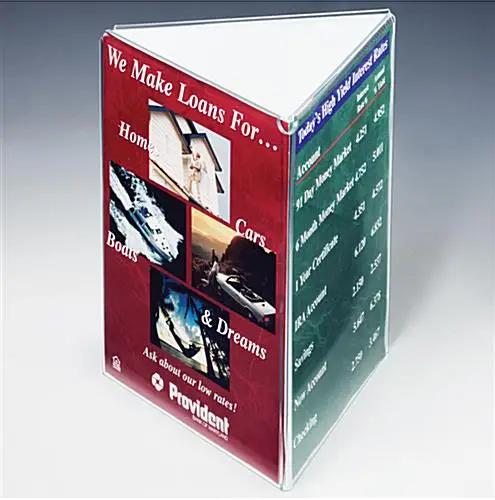 Customized Rotating Desktop Acrylic Menu Display Stand Sign Holder