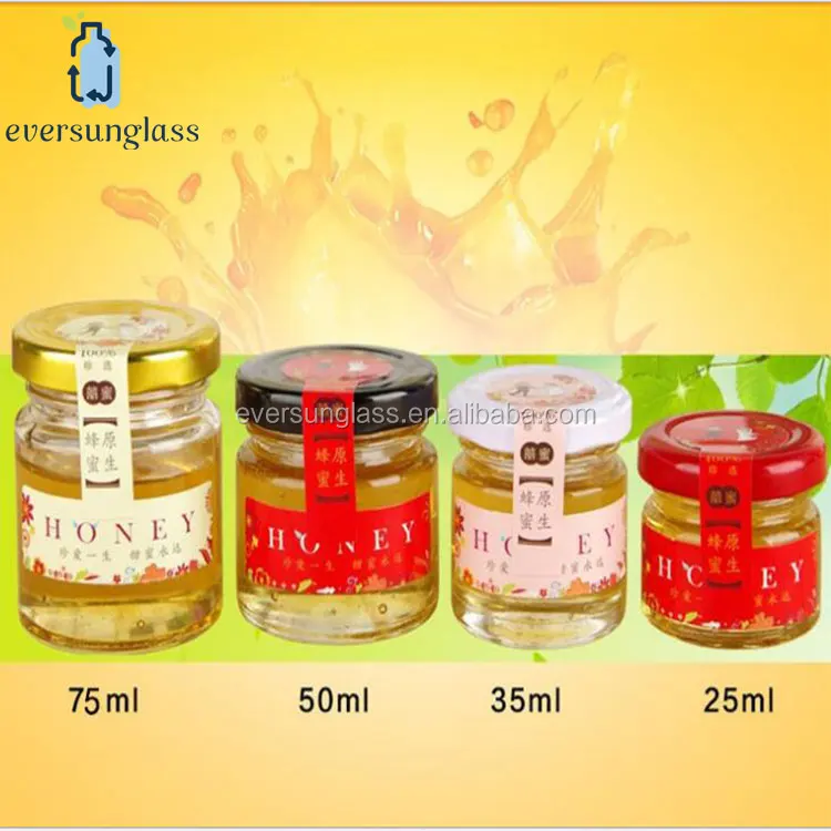 25ml, 45ml mini round jam glass jar with tin lid