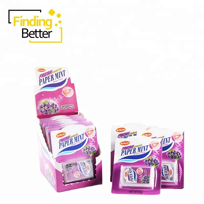 Hot Selling Grape Flavor Fresh Breath Paper Mints Tablet Candy Bulk Sugar Free Strong Mint Candy