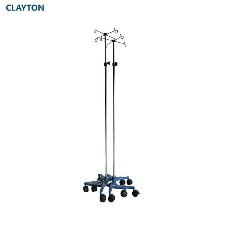 Hospital High Quality Medical Infusion Stand 4 Legs Stainless Steel Collapsible Save Space IV Pole IV Drip Stand