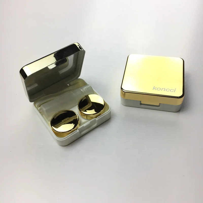 Eyekan Серебряный Футляр для контактных линз с квадратное зеркало Кайда дорожные наборы принимаются OEM логотипа печати A-8067