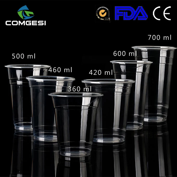 
disposable plastic pp ps pet PLA cup with dome flat lid cover 6 7 8 9 10 12 16 20 oz supplier wholesales logo color size custom 