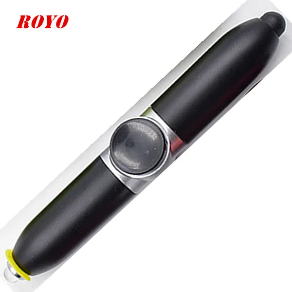 Novelty funny unique 4 in 1 promotional gyro toy spinner fidget pen mini stylus screen ballpoint pen with led light