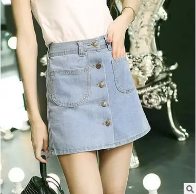 Alibaba China factory ladies korean summer short dress pocket design ladies jean skirt
