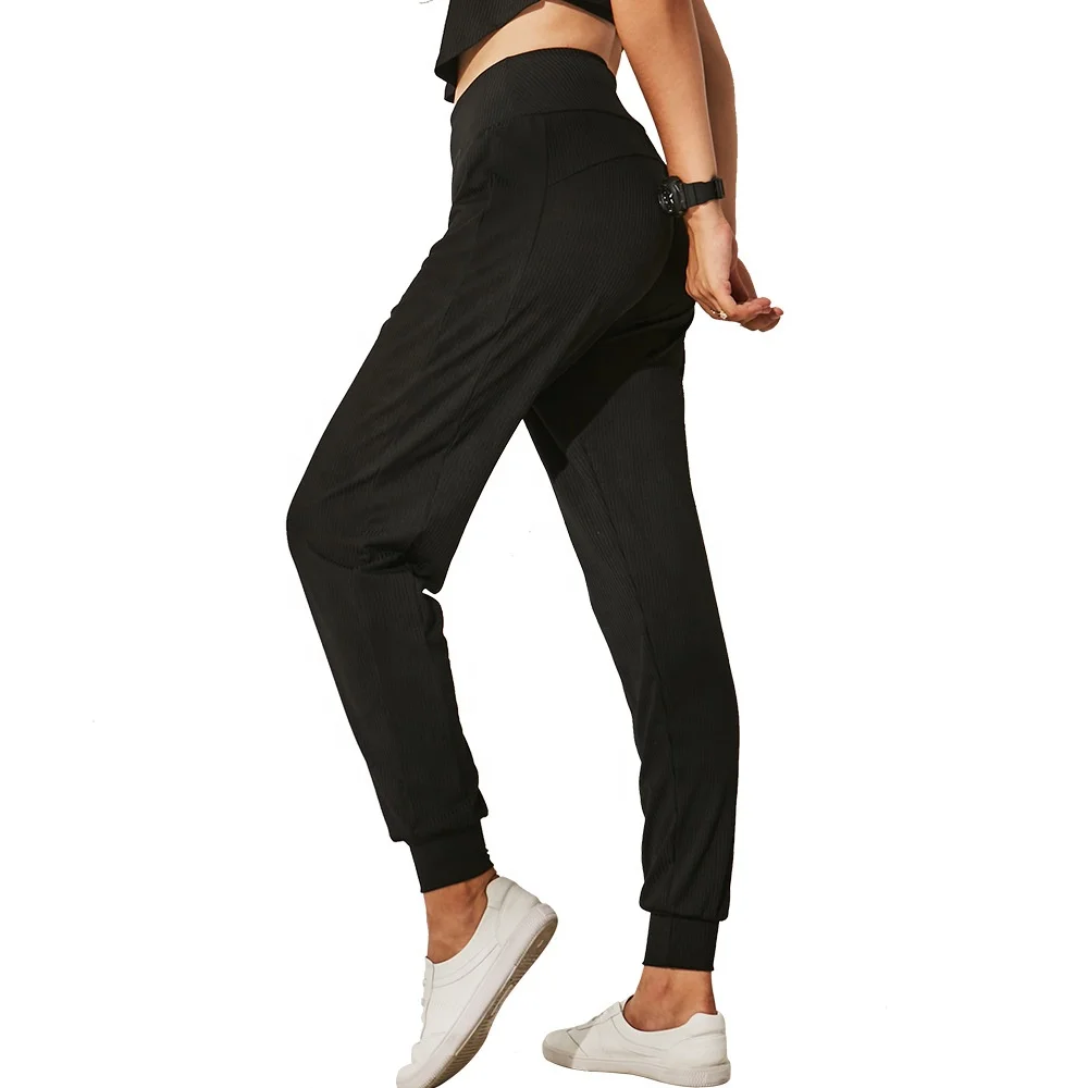 
Oem Wholesale Womens Beam Foot Trousers Seamless Sport Black Sexy Casual Loose Yoga Pants 