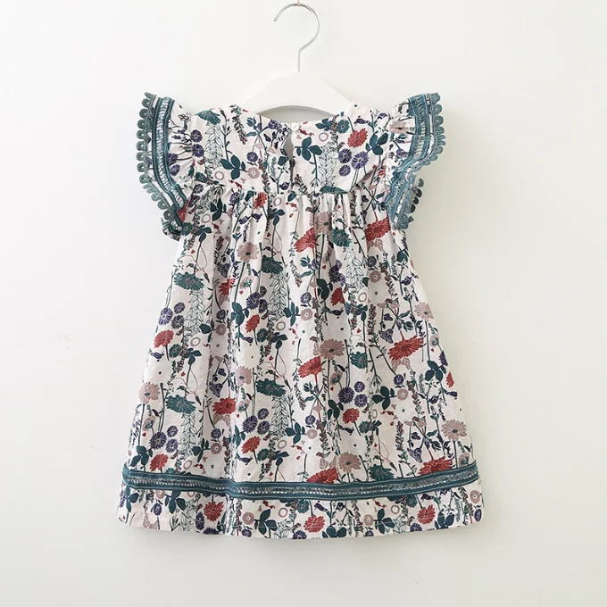 
European Style Kids Dress New Design Girls Dress Cute Baby Floral Dress 