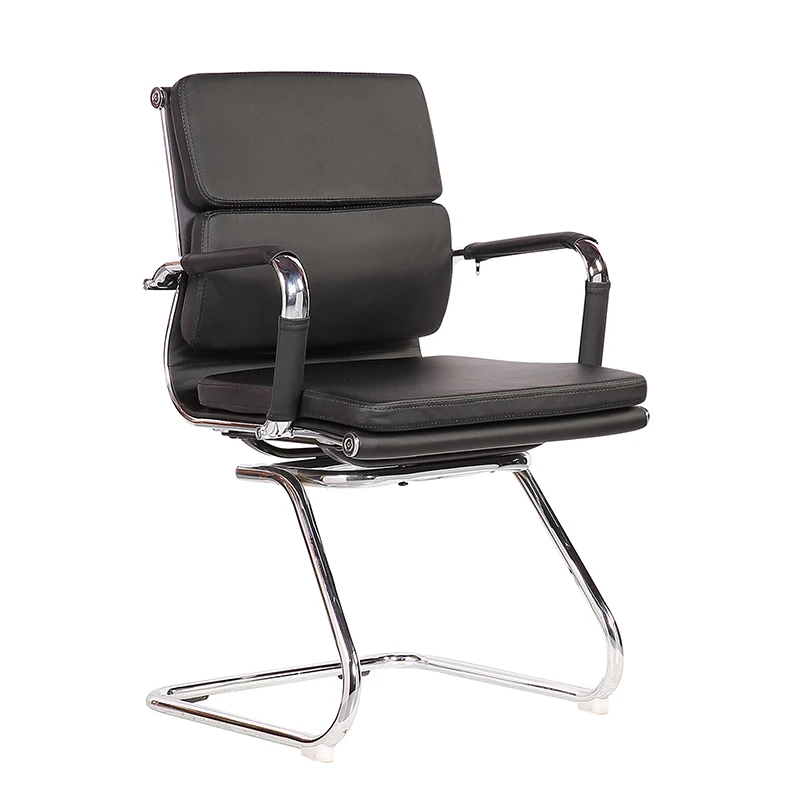 
Good selling elegant low back soft pad metal frame ergonomic office chair without wheels 