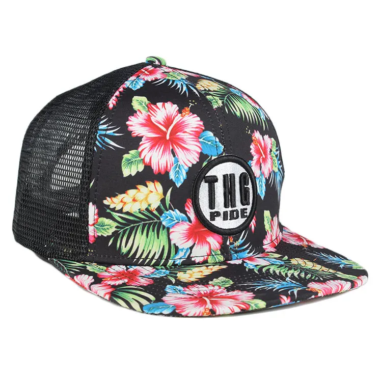Wholesale Custom Printed Trucker Cap Cheap Snapback Trucker Cap Hat Blank Flat Bill Trucker Cap