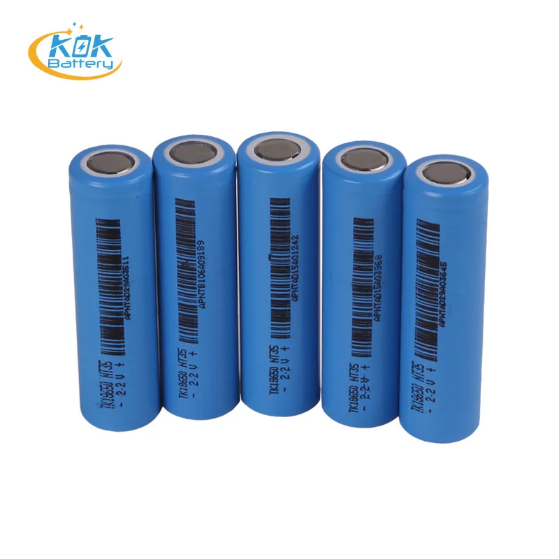 KOK POWER 2.2V 1.3Ah LTO Battery Lithium Titanate Oxide Battery LTO Cylindrical 18650 Fast Charge Lithium Battery