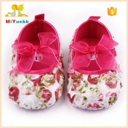 Colorful Rose Soft Butterfly-knot Baby Girl Crib Shoes