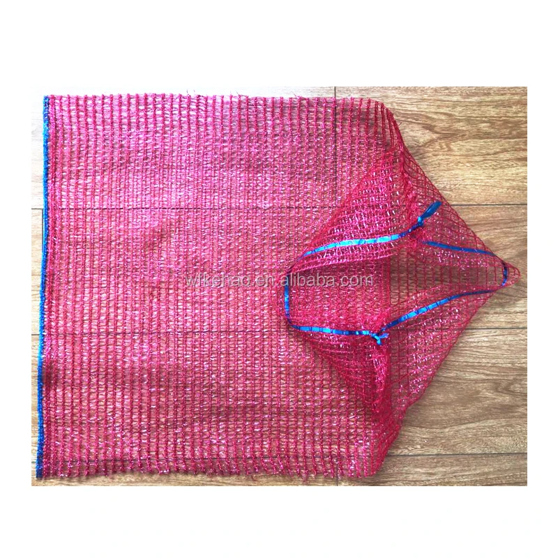 Cheap price 40 kg red lemon hdpe raschel mesh vegetables bag